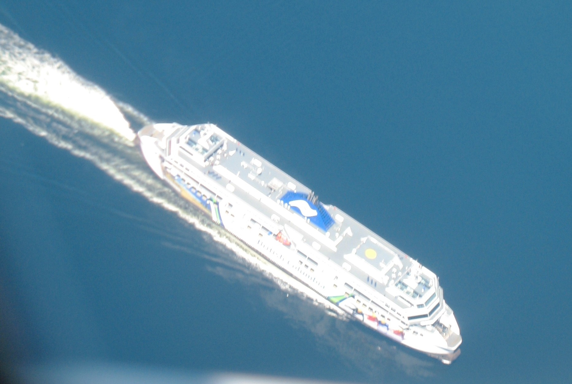 David Marshall's overflight of B.C. Ferry.   Langley Flying School.